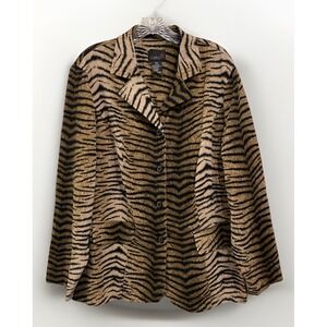 Scarlett Vintage 1990's Tiger Striped Single Breasted Blazer Women's Size 18W